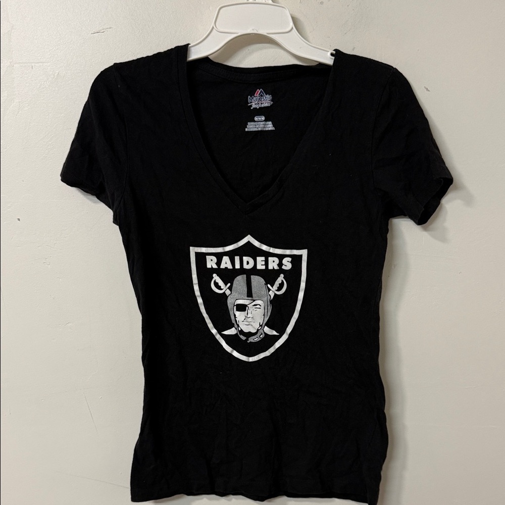 Majestic Black Raiders V-Neck Tee